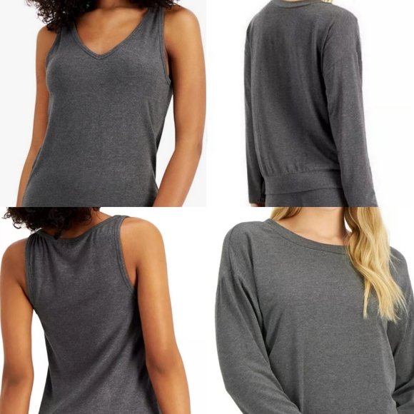 Alfani 3 piece ultra soft modal leggings top/tank lounge set. Heather Grey NWT - Picture 3 of 11